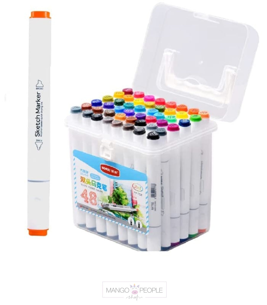 Two sided sketch markers, set of 48, basic colors MESHU