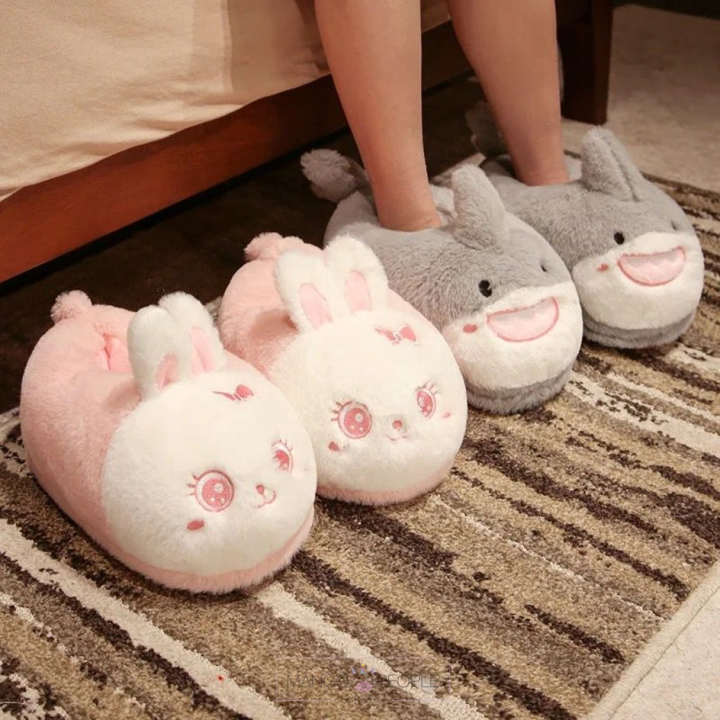 Pink Bunny Slippers  Rabbit Animal Slippers