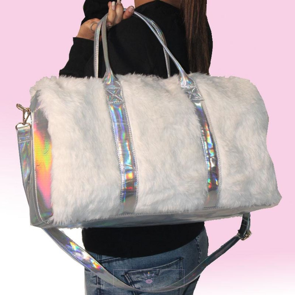 Holographic store duffle bag