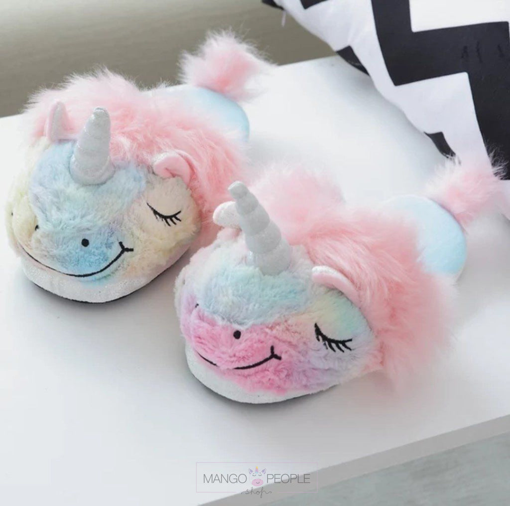 Kids Unicorn Plush Slippers