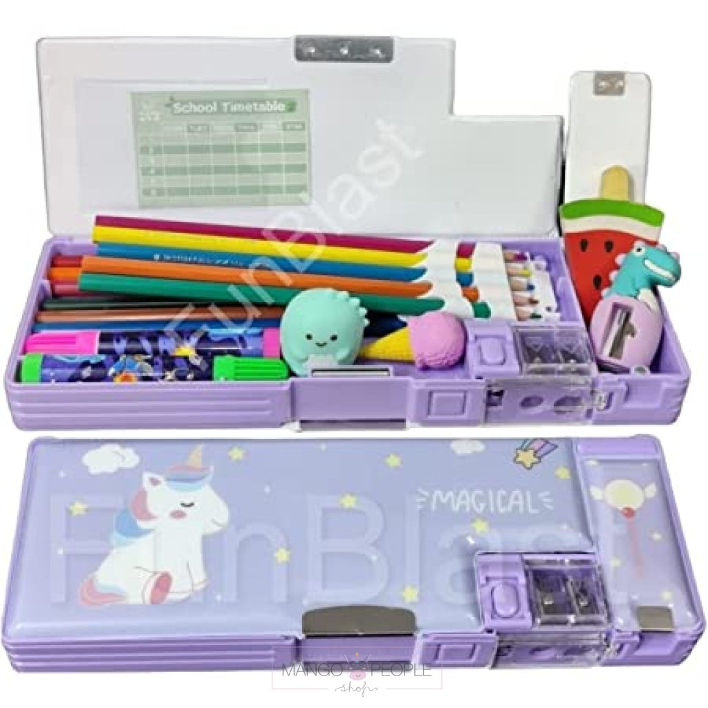 Magnetic Pencil Case with Sharpener - Pencil Box for Kids, Pencil Box