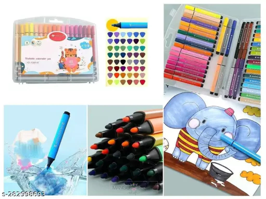 Kids Colour Pens Washable – Water Colour Drawing Pen Set Watercolour  Colouring Pens Assorted Colours Marker Pens for Children Drawing & Doodling  – 24 Colors – TopToy