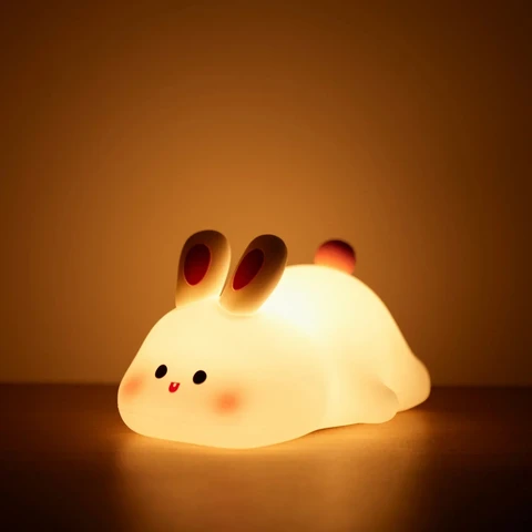 Charming Rabbit Design Silicone LED Night Lamp