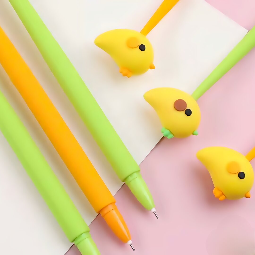 MANGO CHICKEN SILICONE PEN WITH CUTE BIRD TOPPER