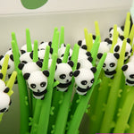 Load image into Gallery viewer, CUTE BABY PANDA TOPPERS ON BAMBOO DESIGN SOFT SILICONE FLEXIBLE GEL PEN
