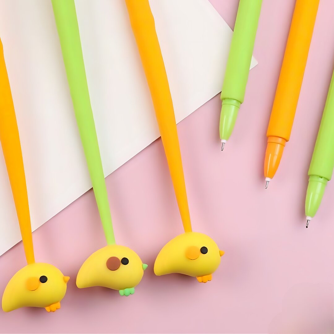 MANGO CHICKEN SILICONE PEN WITH CUTE BIRD TOPPER