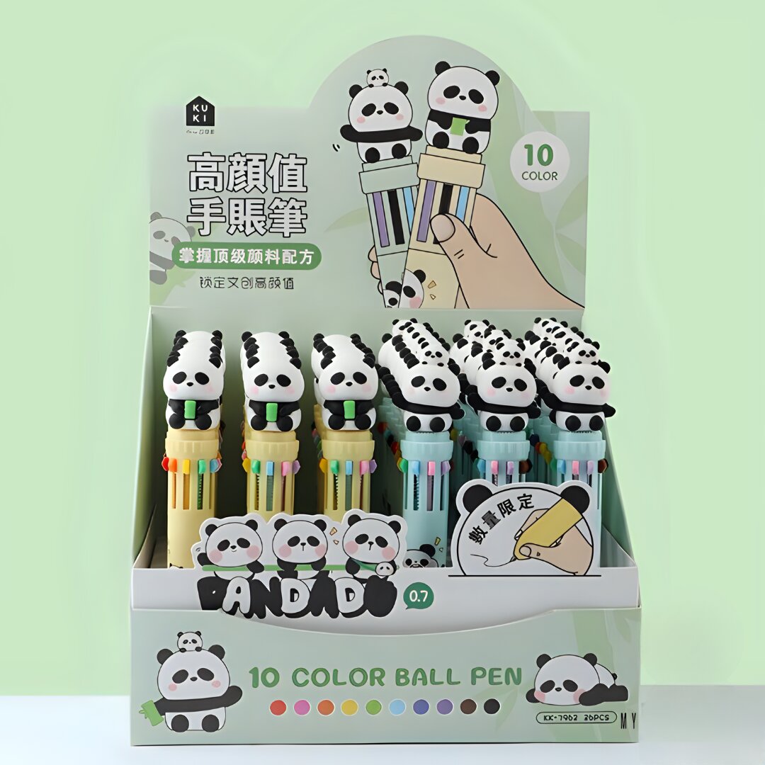 BABY PANDA THEMED 10-IN-1 MULTI-COLOR BALL POINT PEN