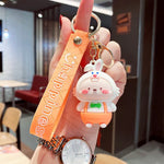 Load image into Gallery viewer, Premium Quality 3D Cartoon Rabbit &amp; Carrot Keychains
