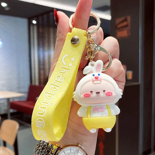 Premium Quality 3D Cartoon Rabbit & Carrot Keychains