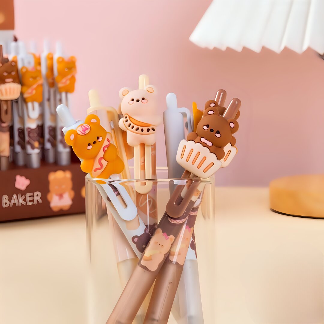 BAKER BEAR TOPPER CUPCAKE GEL PENS