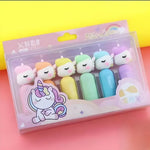 Load image into Gallery viewer, QUIRKY UNICORN MINI HIGHLIGHTER PEN SET (PACK OF 6)
