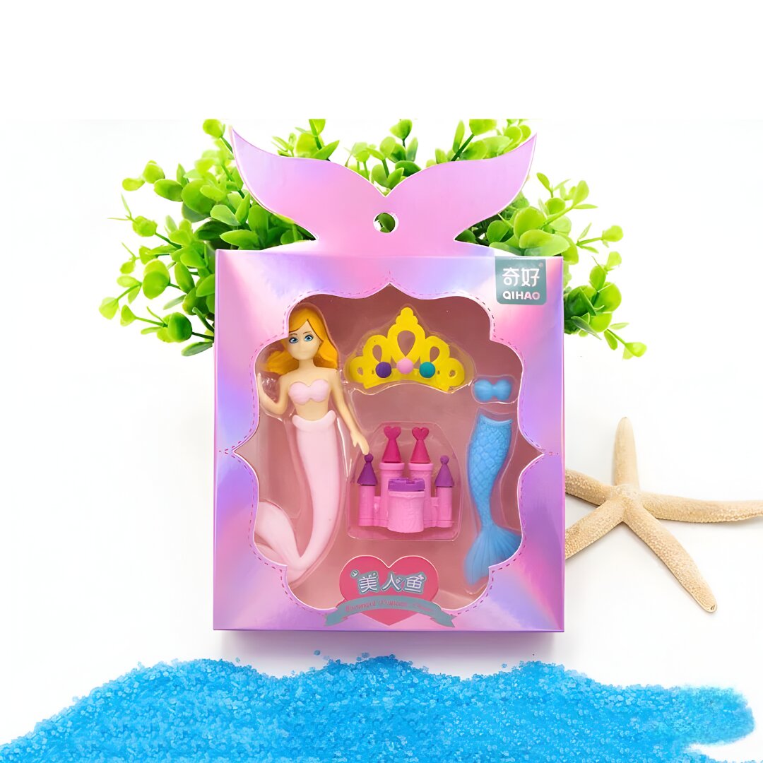 Magical Mermaid Theme Eraser Set ( Pack of 1 , 5pcs in each pack )