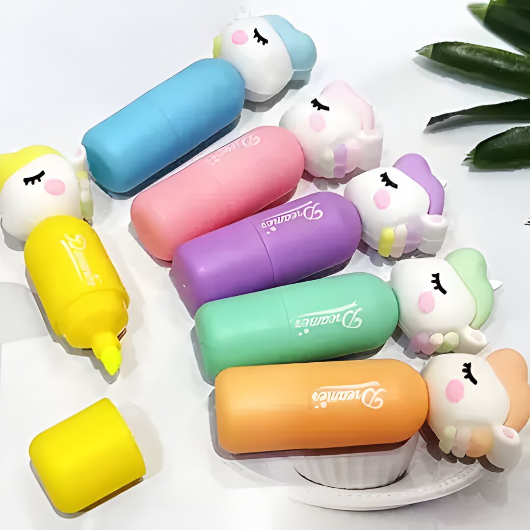 QUIRKY UNICORN MINI HIGHLIGHTER PEN SET (PACK OF 6)