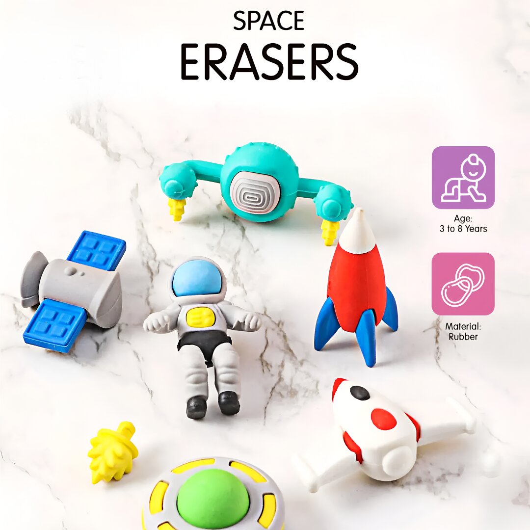 Outer Space Eraser Set  (4 PCS IN PACK)