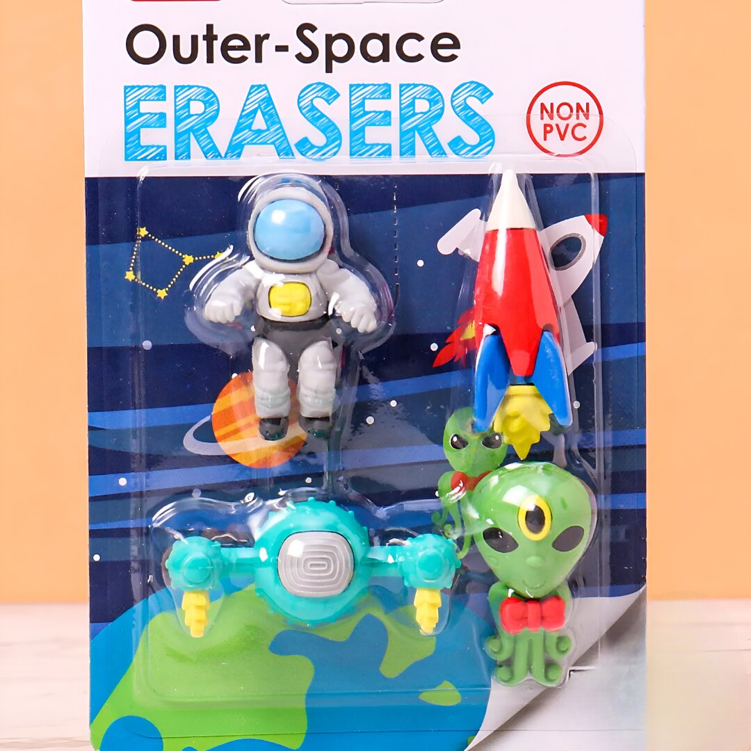 Outer Space Eraser Set  (4 PCS IN PACK)