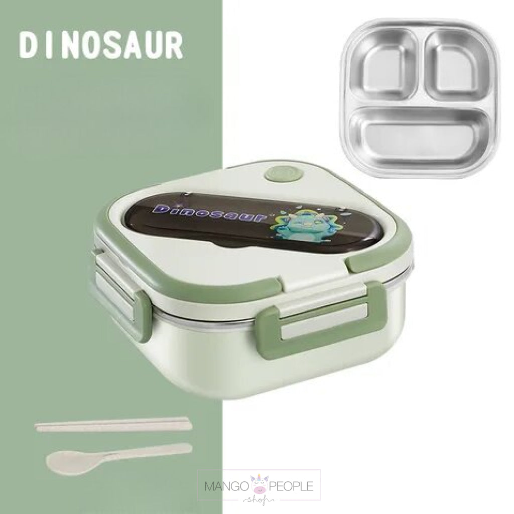 Animal Design Stainless Steel Lunch Box With Spoon And Chopsticks - 1000Ml