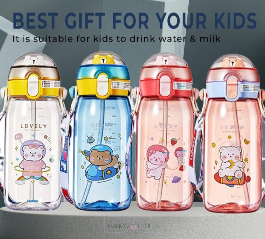Anti - Leak Kids Cartoon School Water Bottle - 550Ml