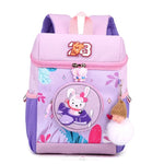 Load image into Gallery viewer, Cartoon Jungle Animal Design School Bags With Slip Over Buckle For Kindergarten Kids Purple Backpack
