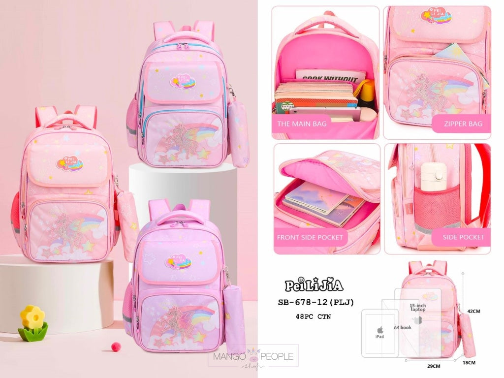 Cloudy Unicorn Backpack For High School And College Students