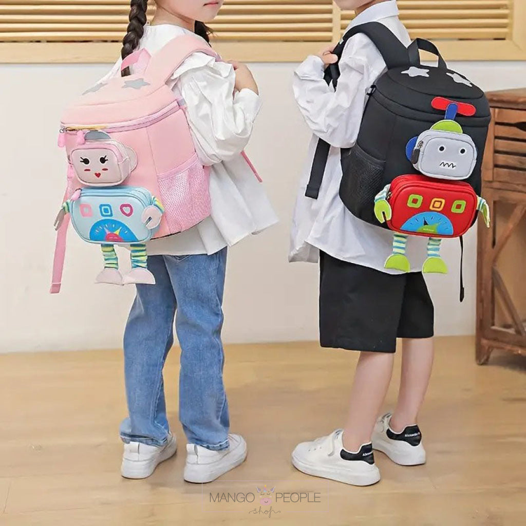 Cute And Adorable My Dear Robo Design Backpack For Kids Backpack