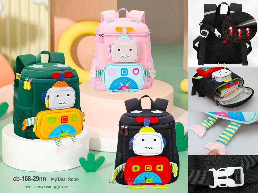 Cute And Adorable Preschool Nursery Robo Backpacks For Kids