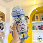 Load image into Gallery viewer, Animal Dual Compartment Water Bottle With Strap - 530Ml
