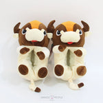 Load image into Gallery viewer, Cute Cartoon Cow Fluffy Winter Warm Plush Slippers
