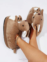 Load image into Gallery viewer, Cute Kangaroo Soft Plush Slipper Slippers
