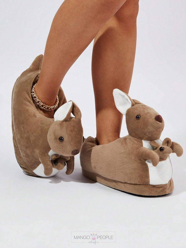 Cute Kangaroo Soft Plush Slipper Slippers