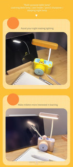 Load image into Gallery viewer, Cute Cartoon Led Camera Lamp With Sharpener And Pen Stand
