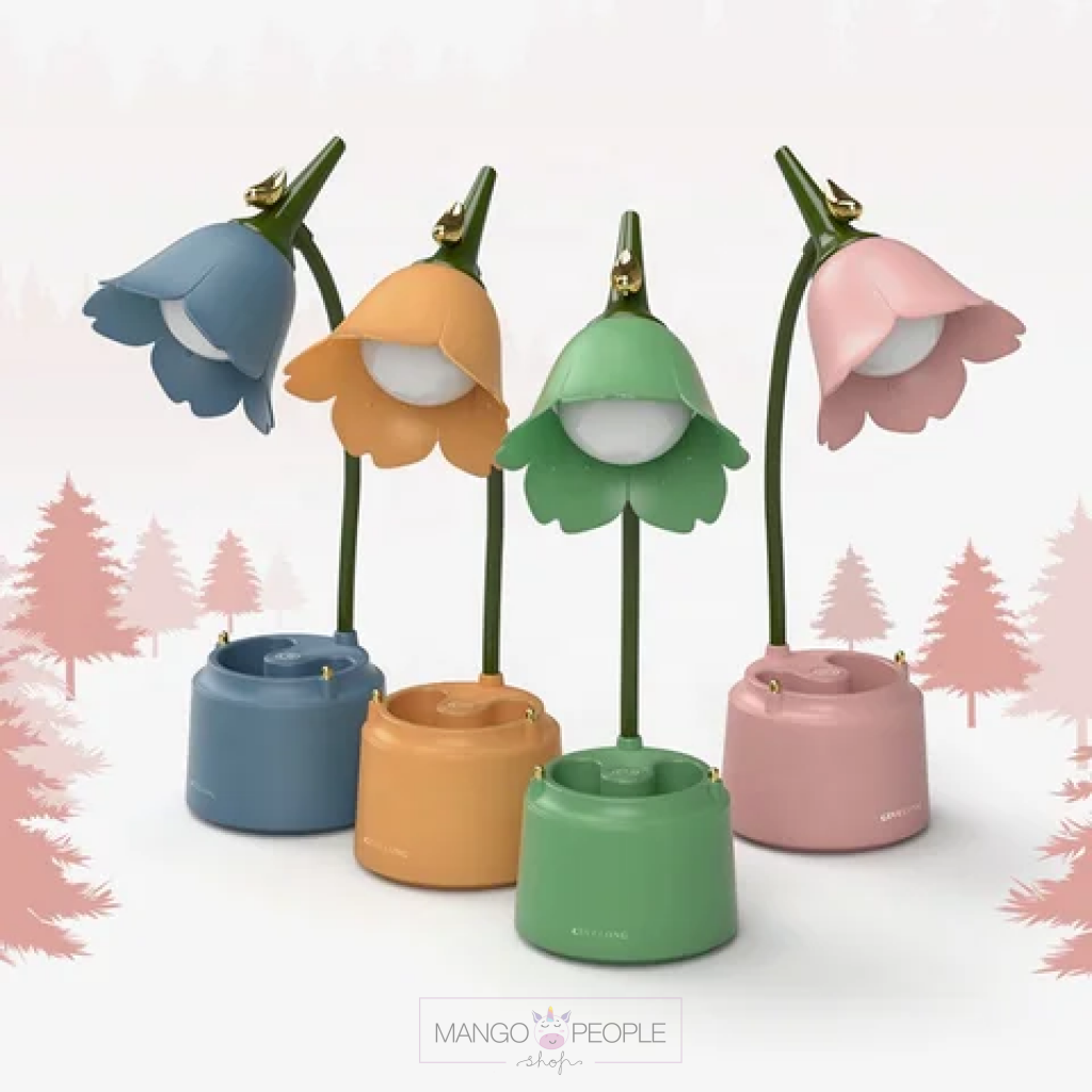 Forest & Flowers 3 In 1 Study Lamp With Pen Holder Mobile Stand