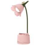 Load image into Gallery viewer, Forest &amp; Flowers 3 In 1 Study Lamp With Pen Holder Mobile Stand Rose-Pink
