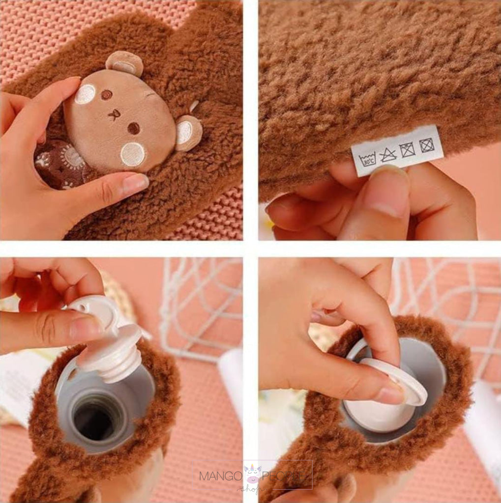 Hot Water Bag With Cute Animal Design Soft Fleece Cover For Pain Relief -1000Ml