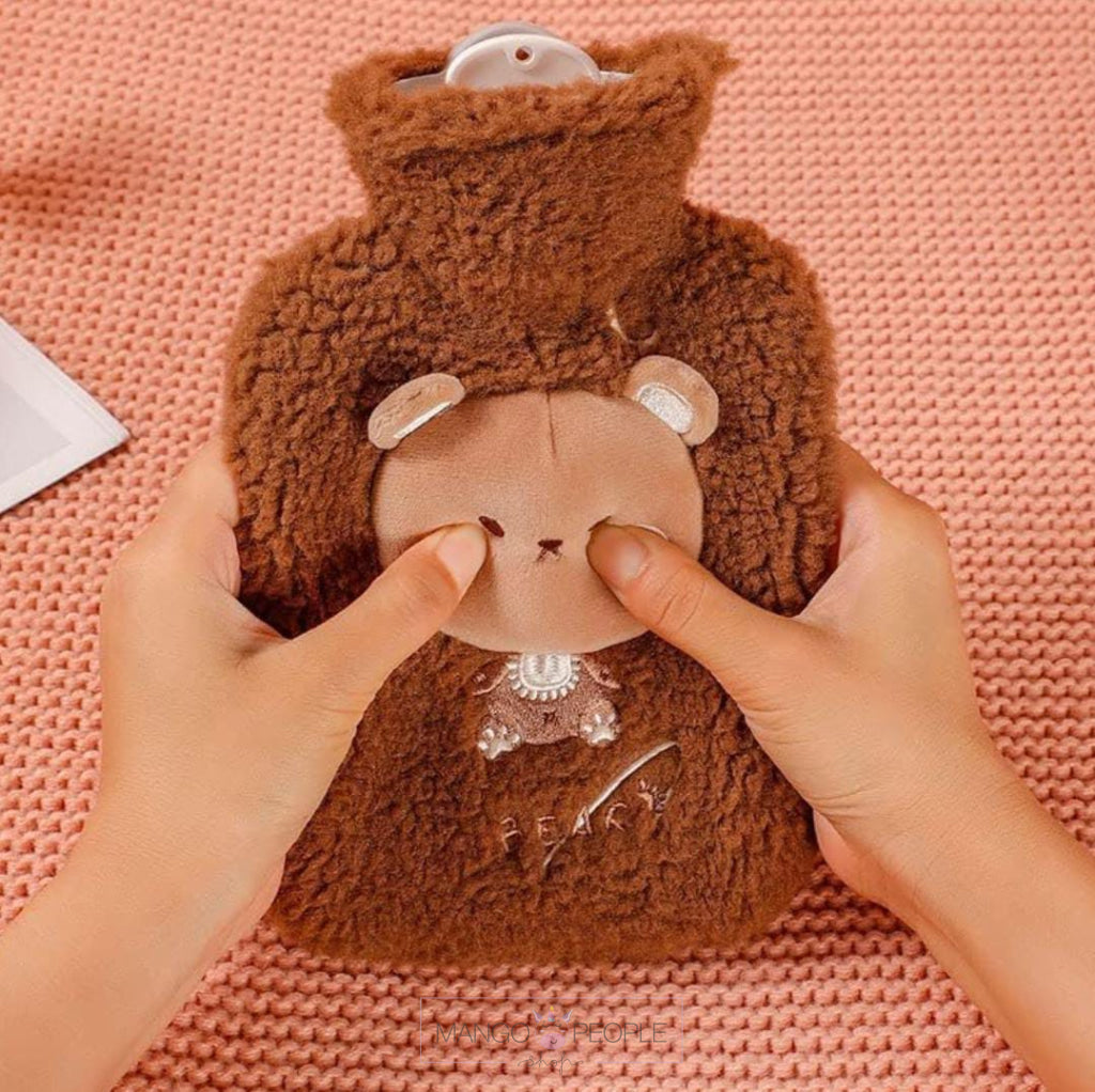 Hot Water Bag With Cute Animal Design Soft Fleece Cover For Pain Relief -1000Ml