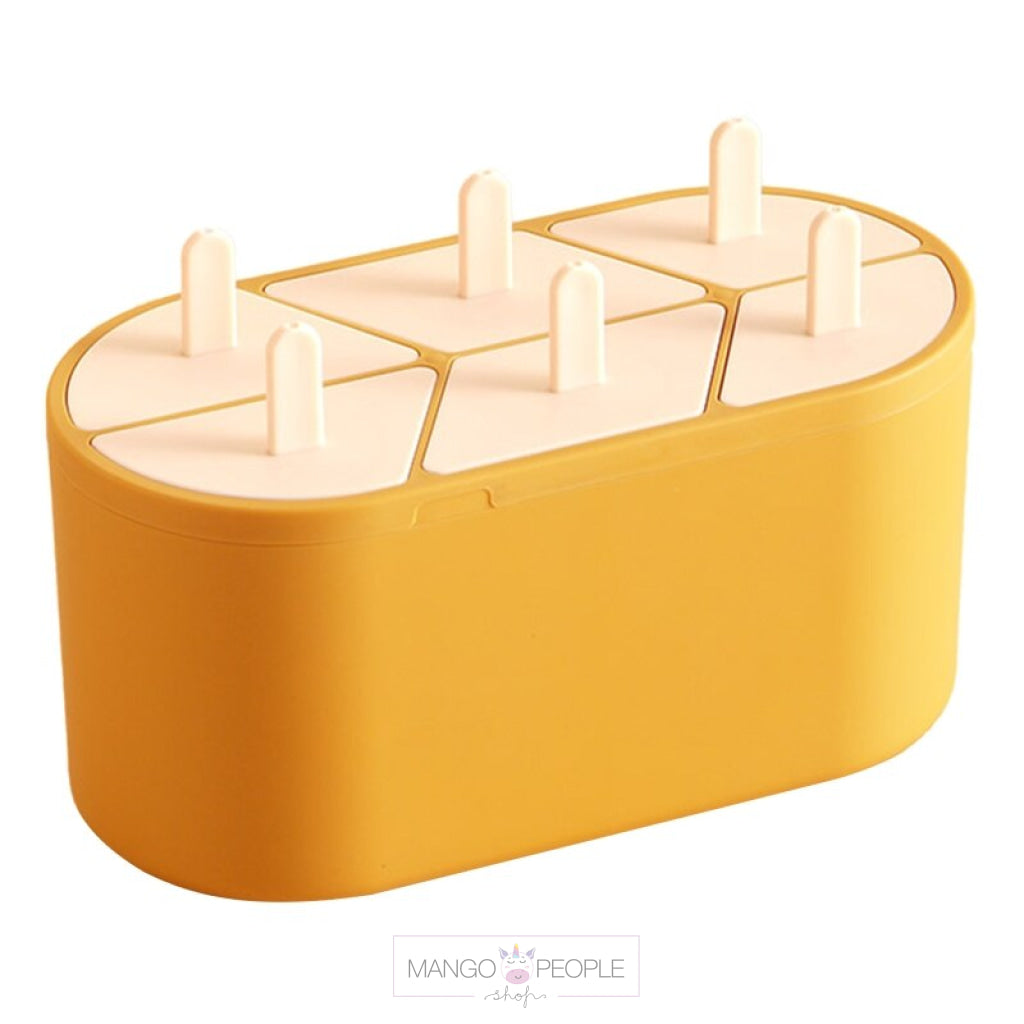 6 Cavities Frozen Home-Made Ice Cream Popsicle Molds Reusable 50Ml