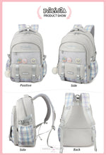 Load image into Gallery viewer, Multipurpose Large Capacity Checks School And College Bag Backpack
