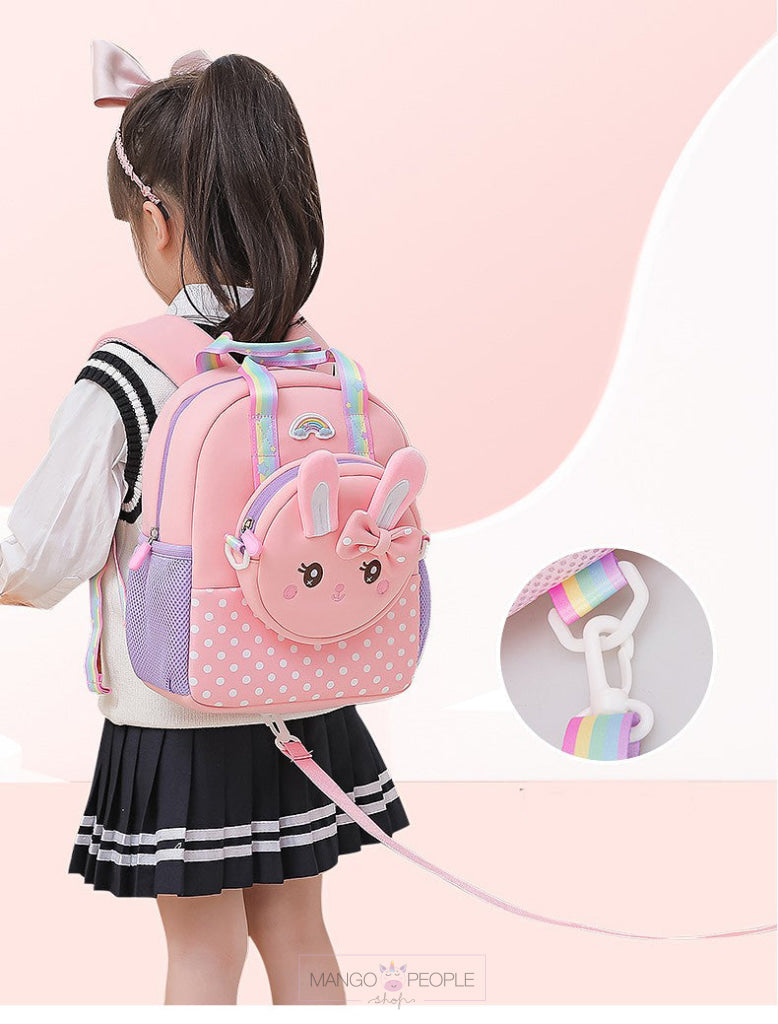 My Lovely Rabbit With Bow Design Backpack For Kids