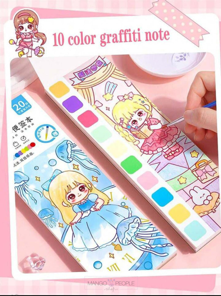 Pocket Watercolor Coloring And Painting Book For Kids Art And Craft