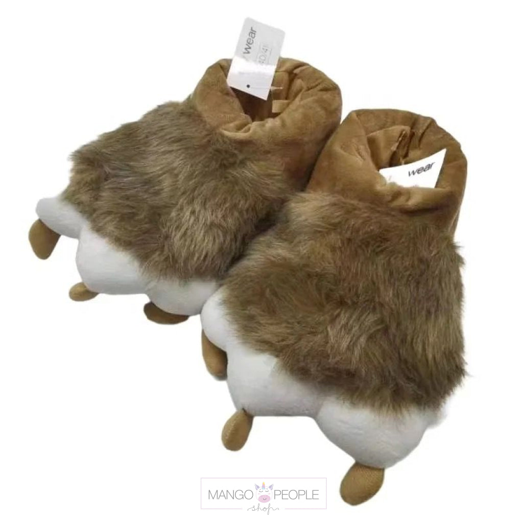 Quirky Animal Paw Plush Slippers