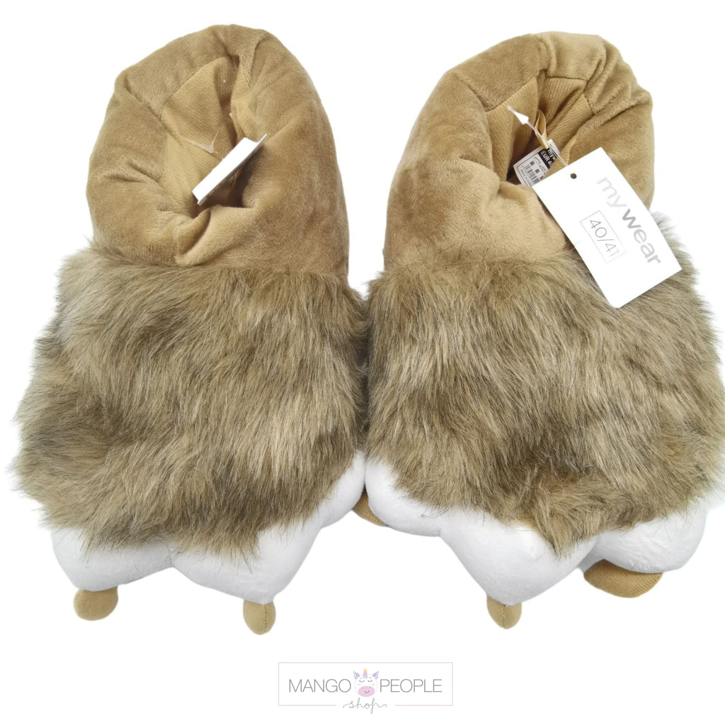 Quirky Animal Paw Plush Slippers