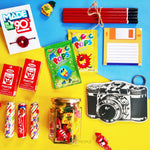 Load image into Gallery viewer, Raksha Bandhan Special 90s NOSTALGIA Gift Hamper Box FOOD Cutistic Gifts 
