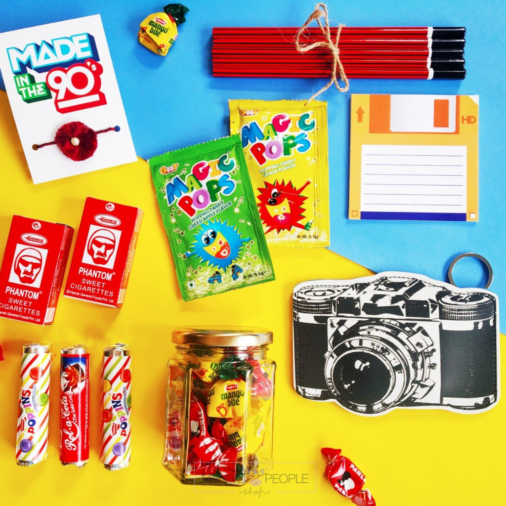 Raksha Bandhan Special 90s NOSTALGIA Gift Hamper Box FOOD Cutistic Gifts 