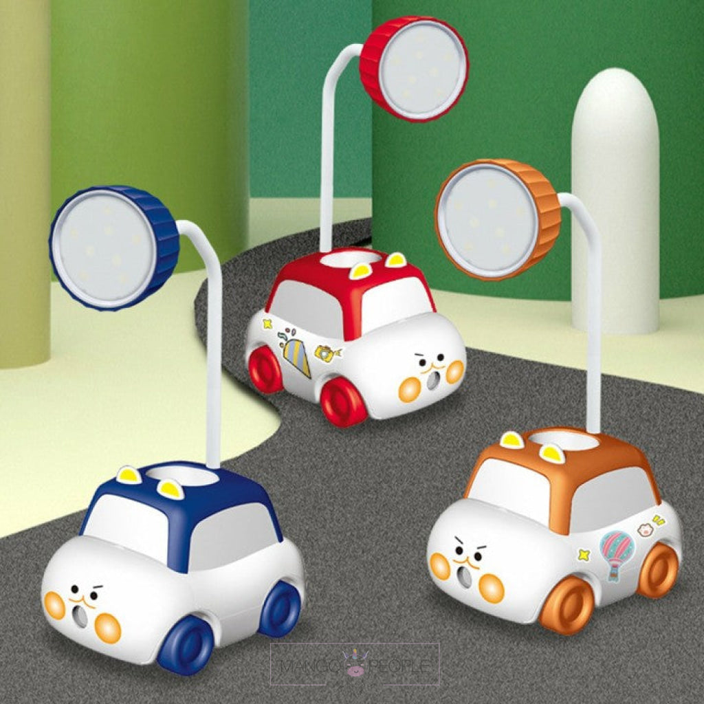 Cartoon Animal Car Rechargeable Lamp With Pen Holder & Pencil Shrpener