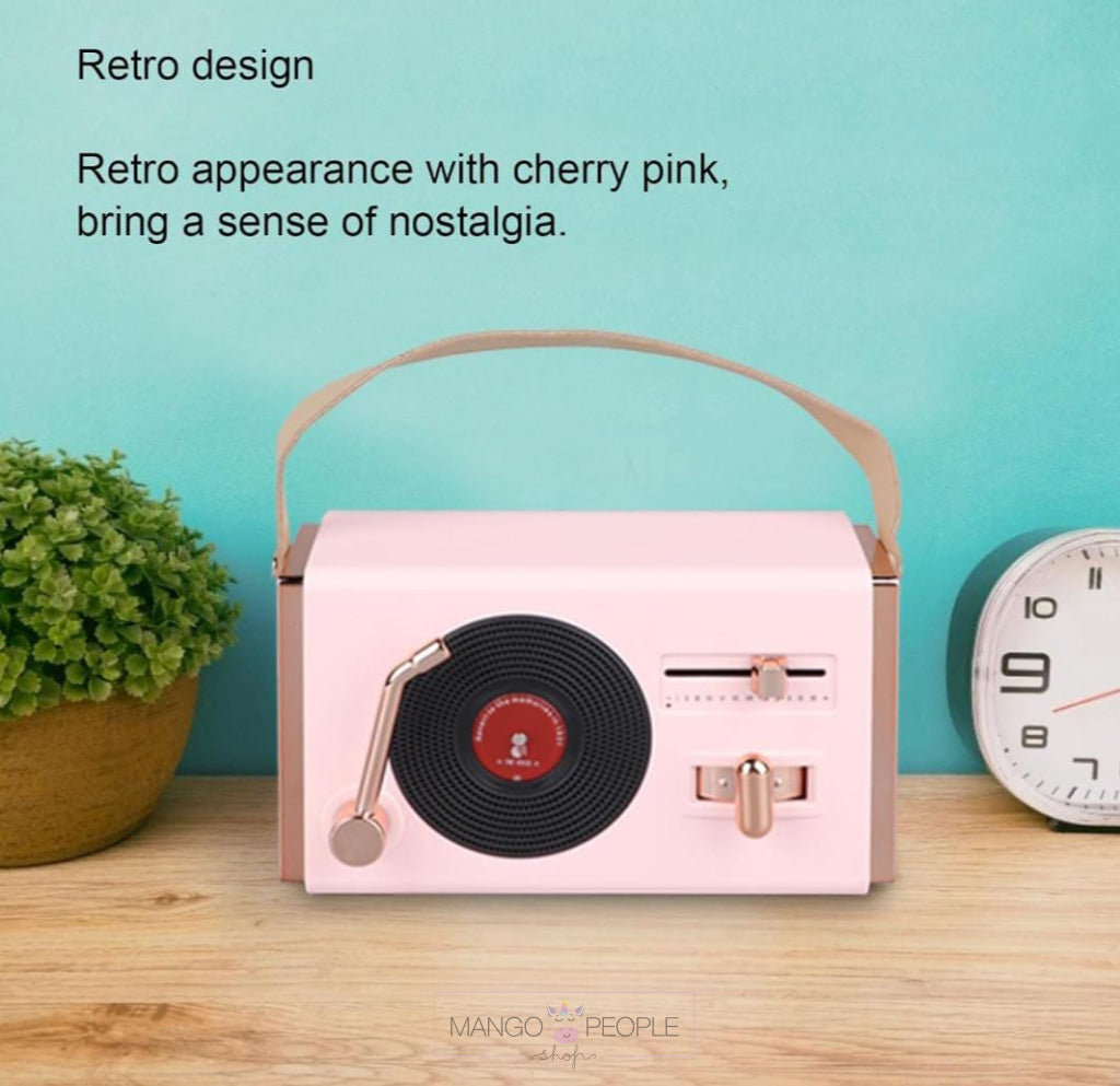 Retro Wireless Bluetooth Speaker With Classy Vinyl Record Player Style Wireless Bluetooth Speaker