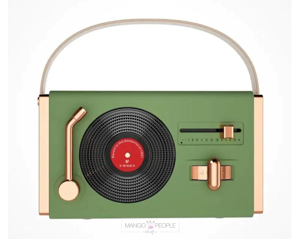 Retro Wireless Bluetooth Speaker With Classy Vinyl Record Player Style Wireless Bluetooth Speaker