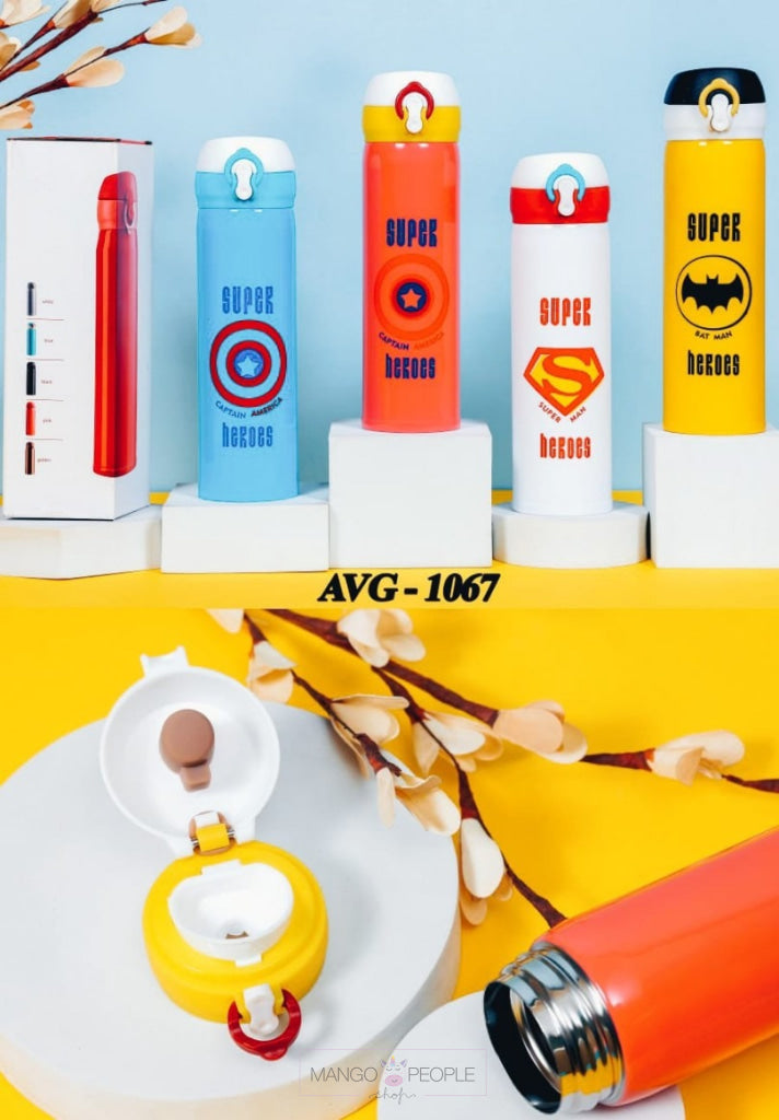 Superhero Theme Stainless Steel Vacuum Sipper Flask Bottle Water Bottles Flasks Sipper Water Bottle