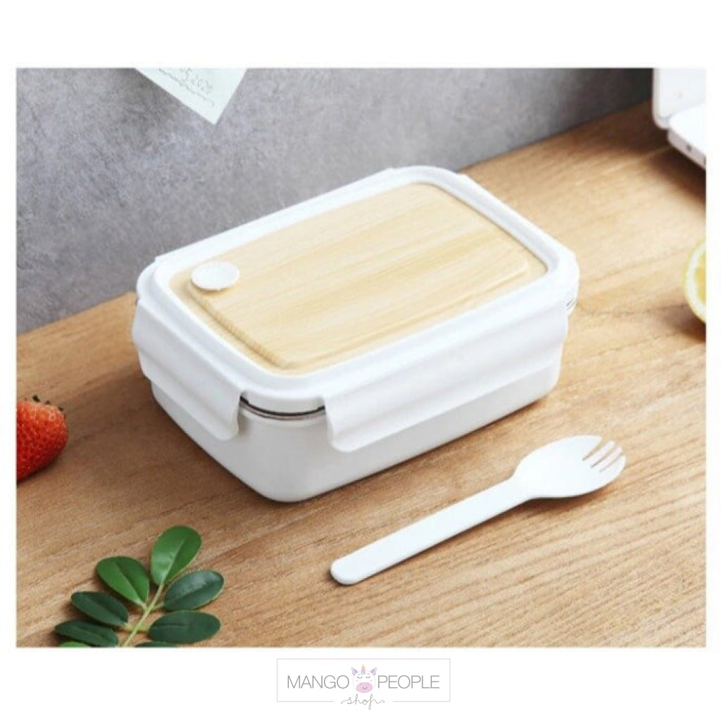 Wooden Style Stainless Steel Lunch Box - 800Ml