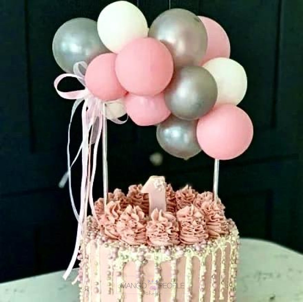 White, Rosé & Rosé Confetti Balloon Extravaganza